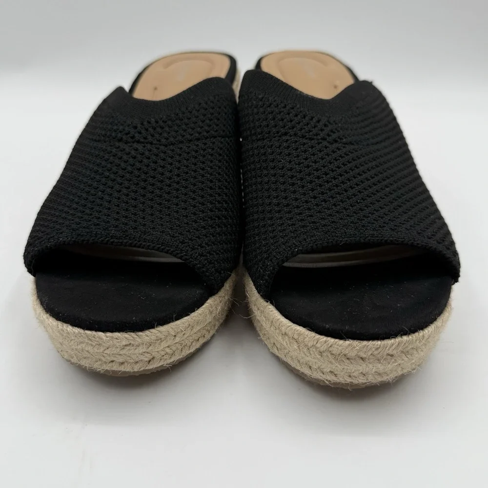 Easy Spirit Sz 11 Jalen Wedge Espadrille Sandal Black NWOB Store Display 3